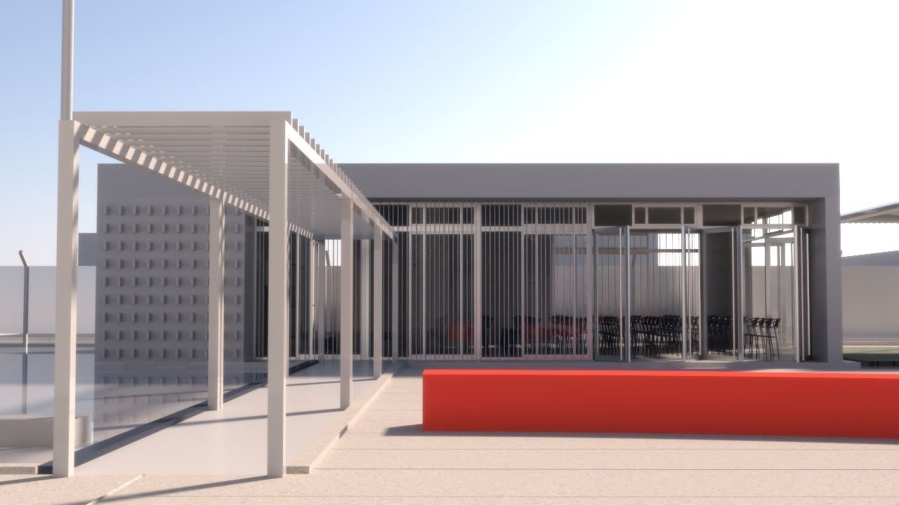 University High School Exterior interior furniture 3D model_1