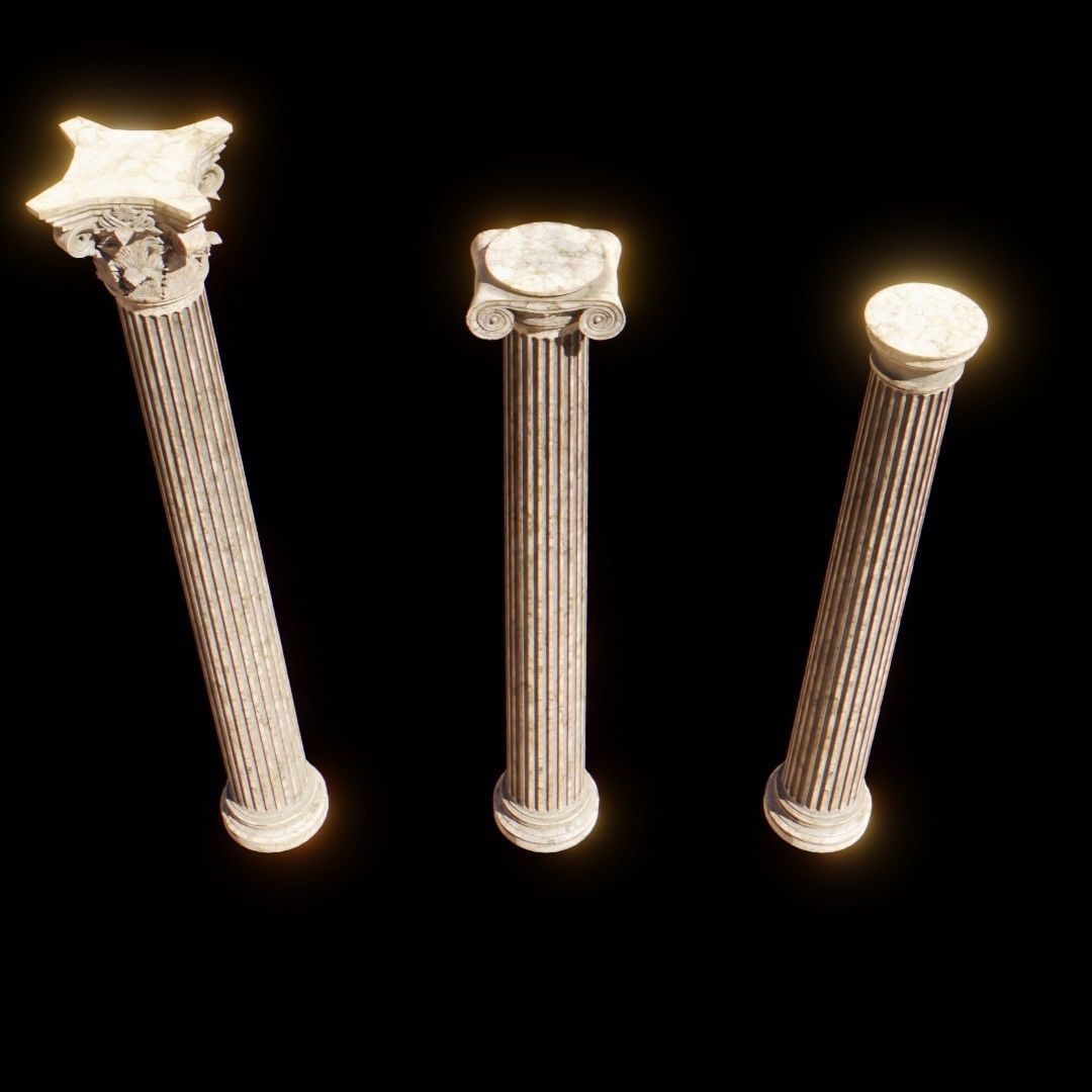 Classical order column pack 3D model_6
