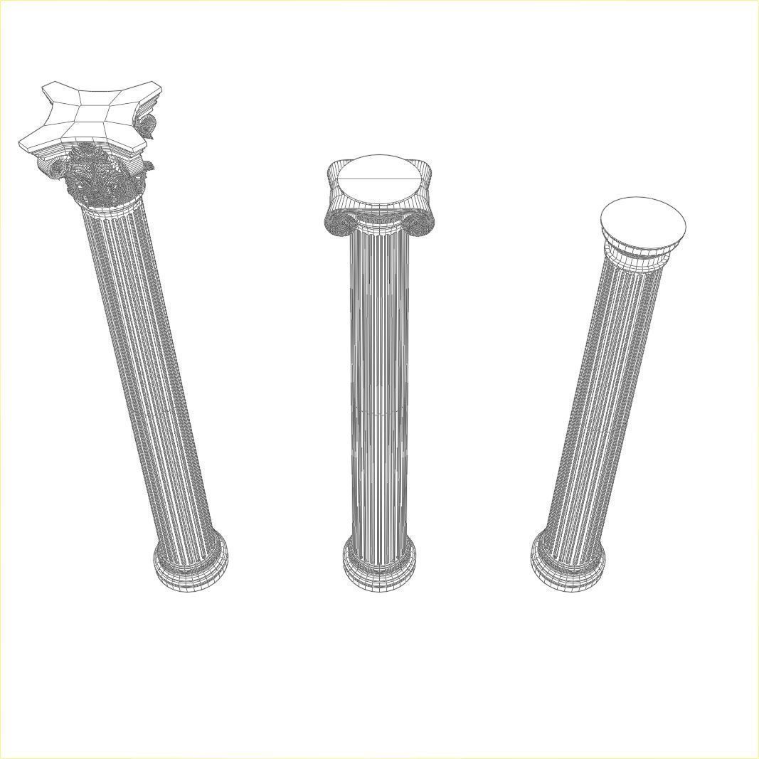 Classical order column pack 3D model_16