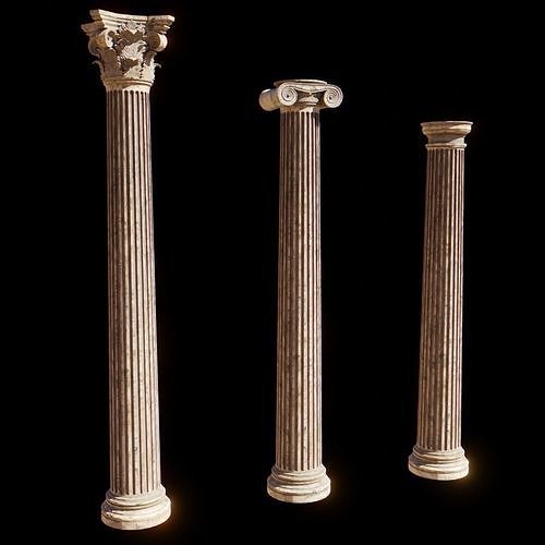 Classical order column pack 3D model