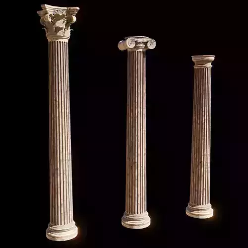 Classical order column pack 3D model