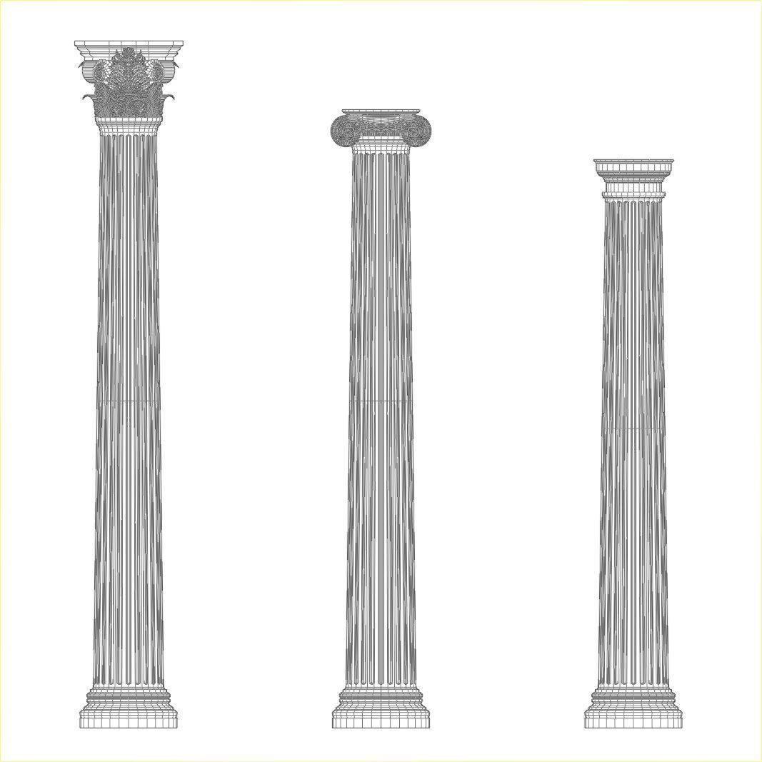 Classical order column pack 3D model_15