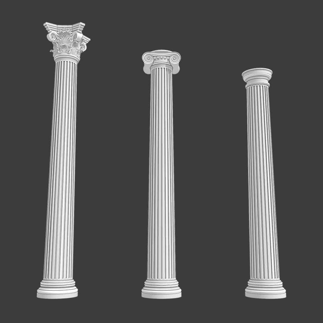 Classical order column pack 3D model_12
