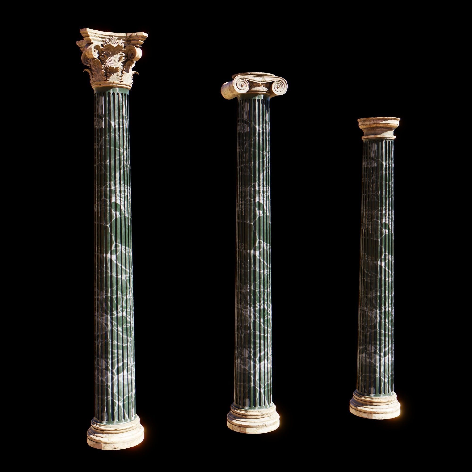 Classical order column pack 3D model_2