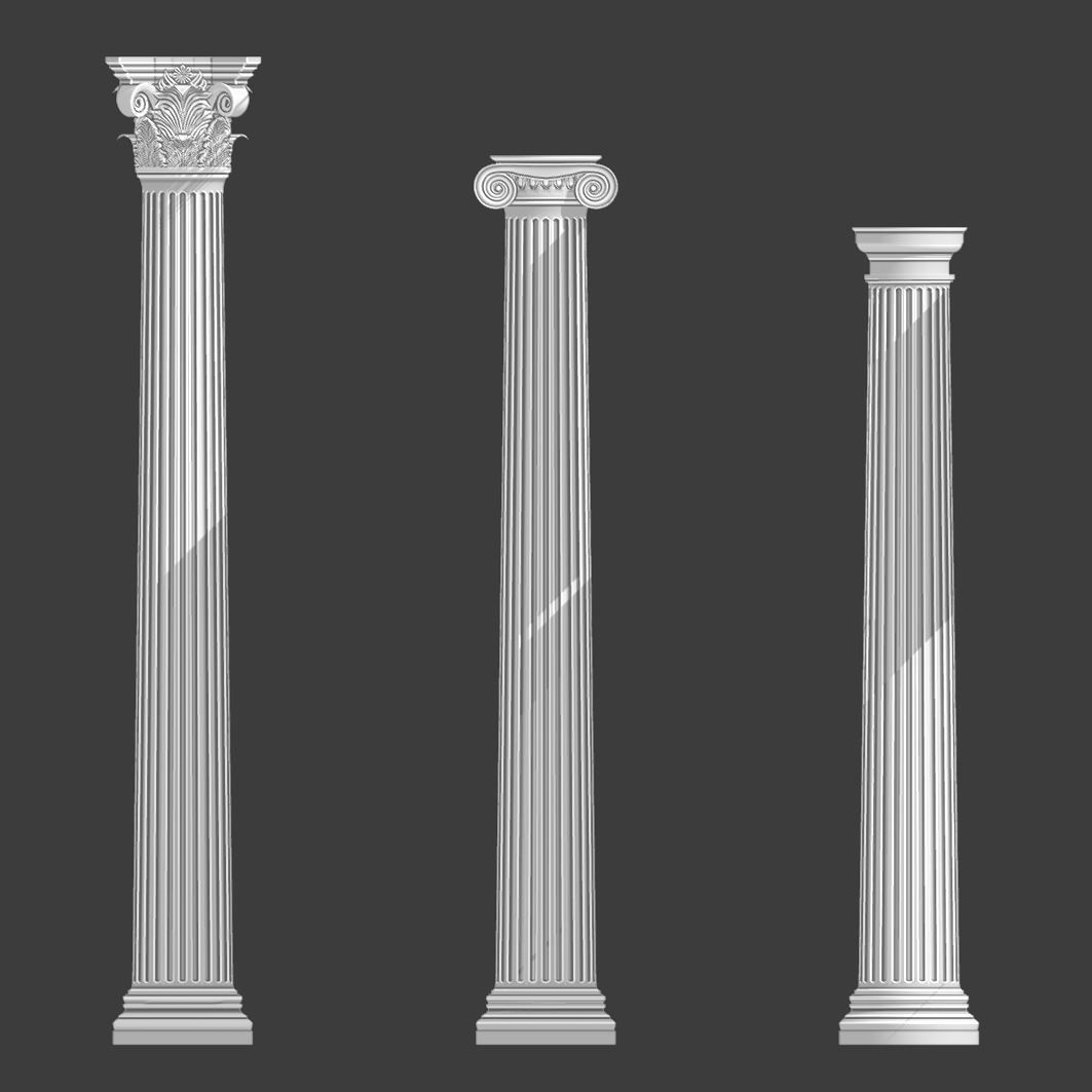 Classical order column pack 3D model_10