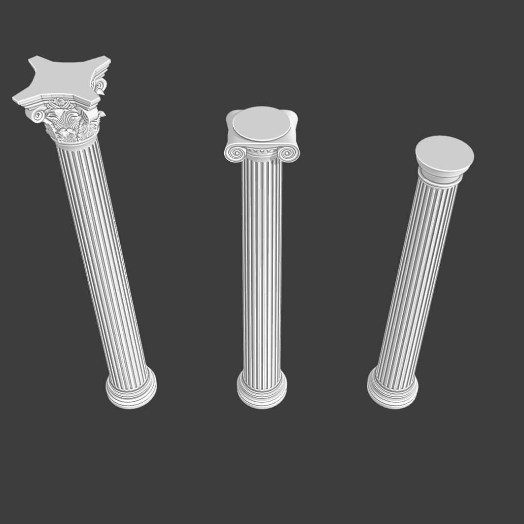 Classical order column pack 3D model_11