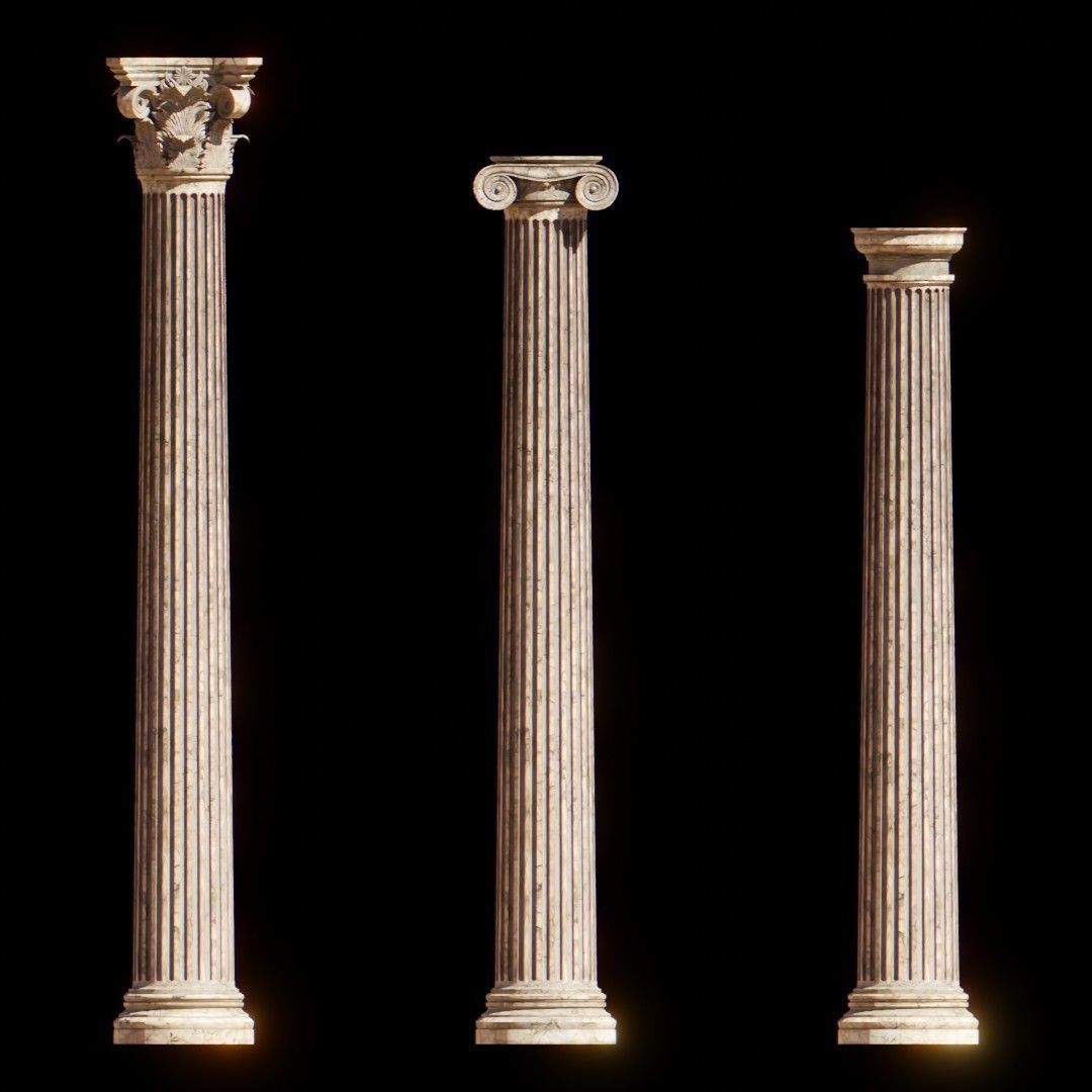 Classical order column pack 3D model_5
