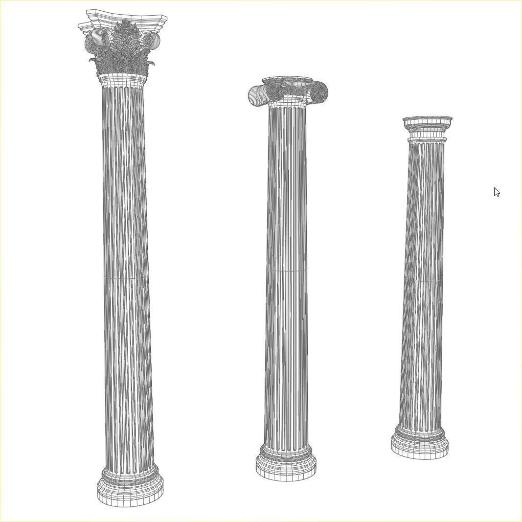Classical order column pack 3D model_13