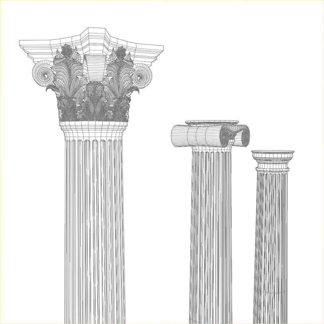 Classical order column pack 3D model_14