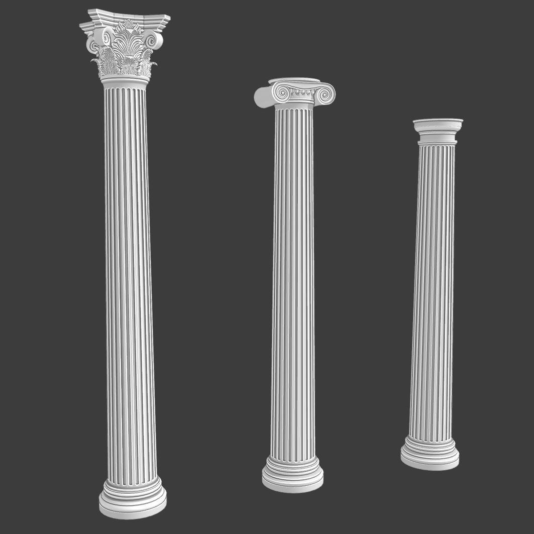 Classical order column pack 3D model_8