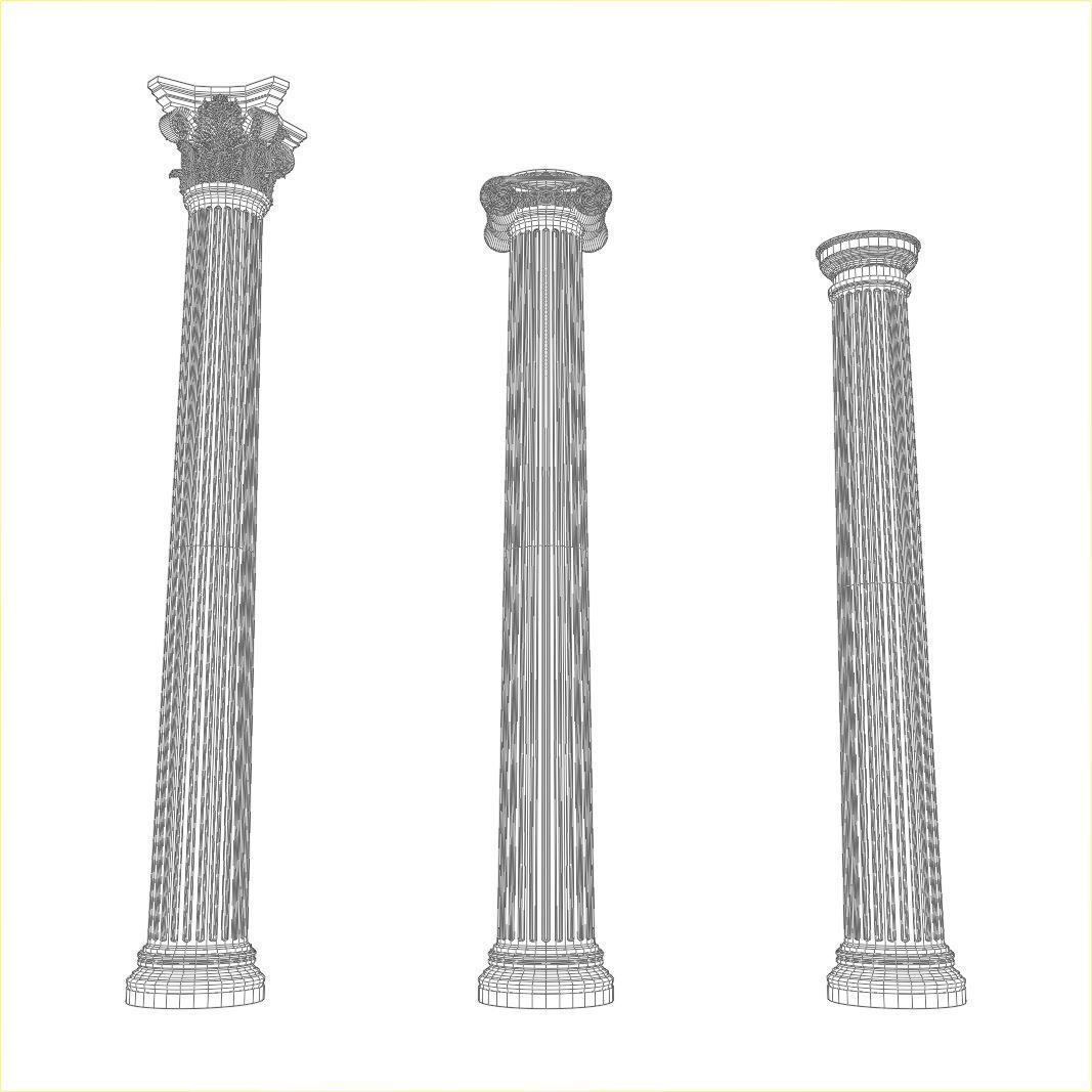 Classical order column pack 3D model_17