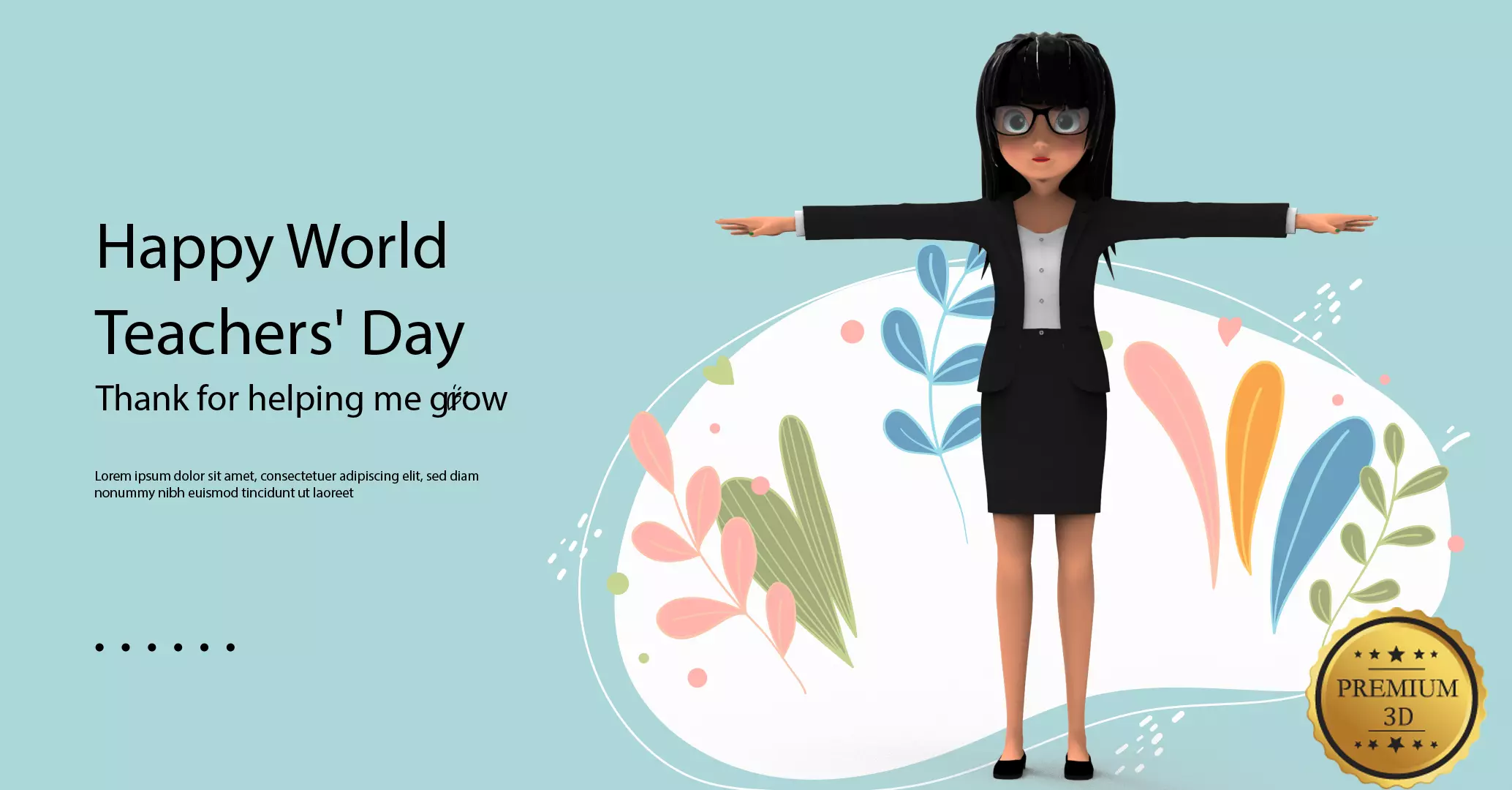 Cartoon Style Teacher 3D model Free low-poly 3D model