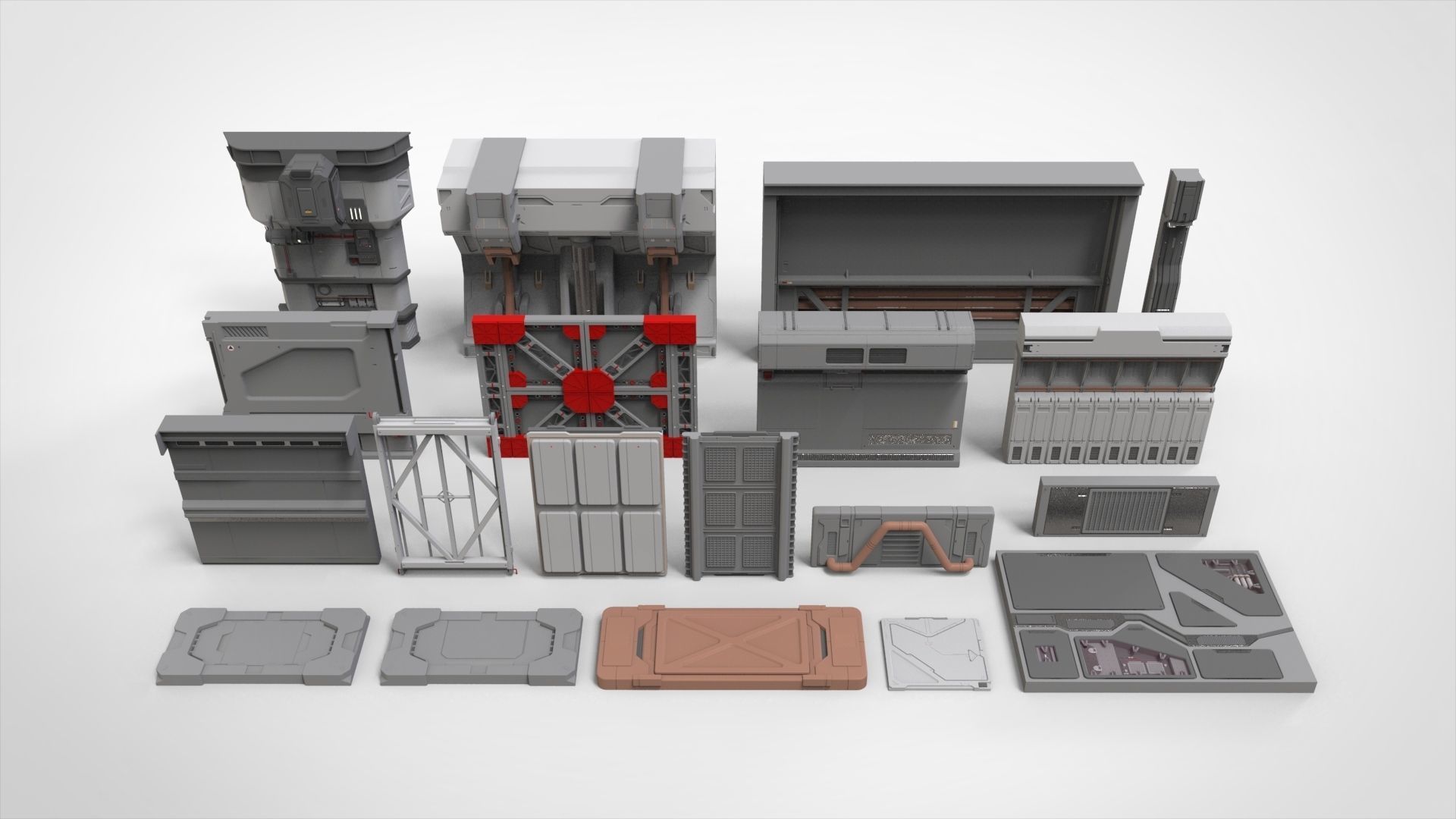 sci-fi Architecture kitbash 35 3D model_2