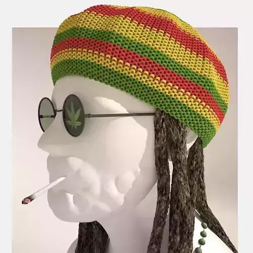 Rasta hat Low-poly 3D model