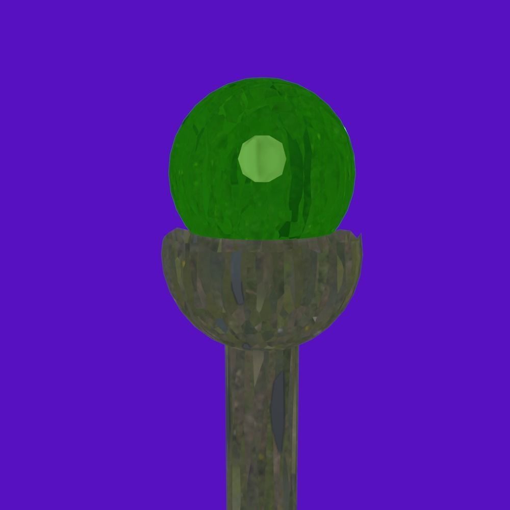 Stylized staff with crystal low-poly Low-poly 3D model_3