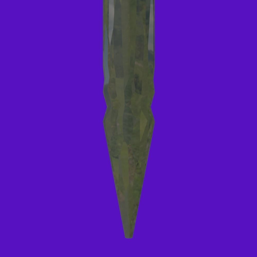 Stylized staff with crystal low-poly Low-poly 3D model_1