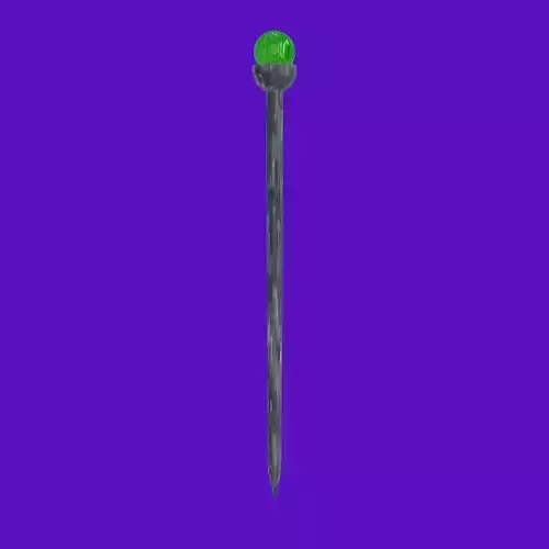 Stylized staff with crystal low-poly