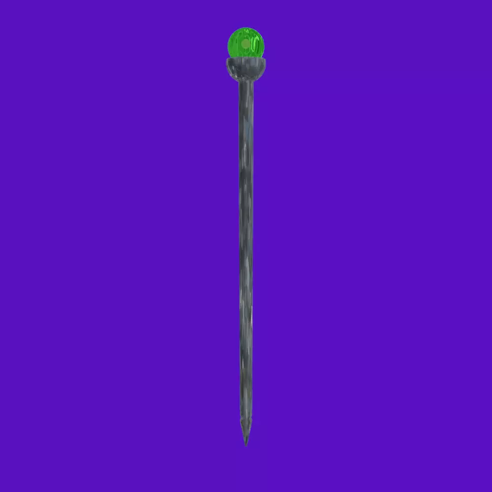 Stylized staff with crystal low-poly Low-poly 3D model_0