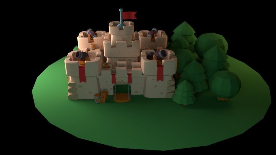 Medieval casle 3D model_2