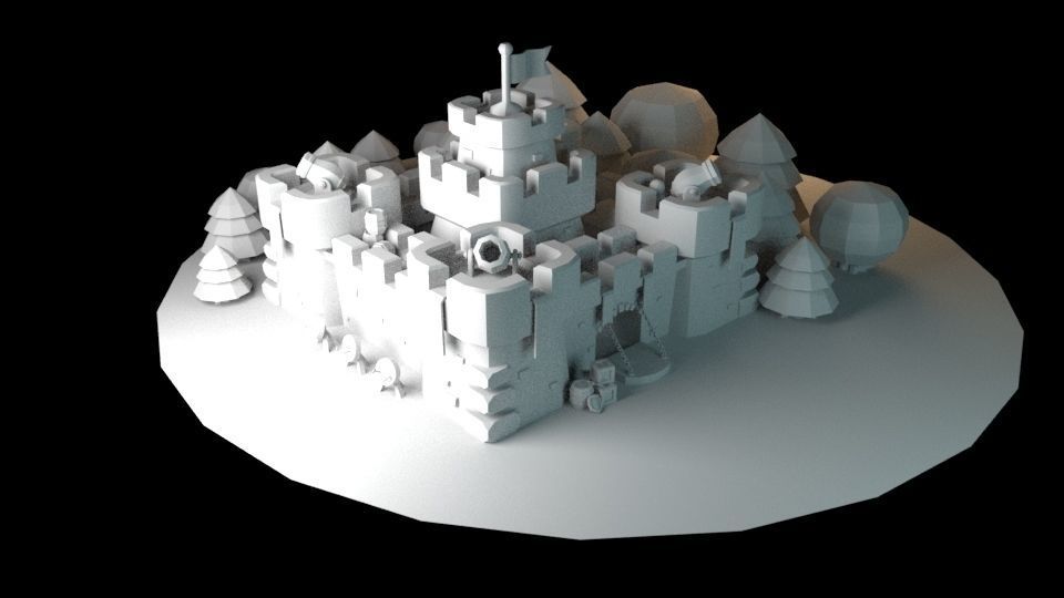 Medieval casle 3D model_1