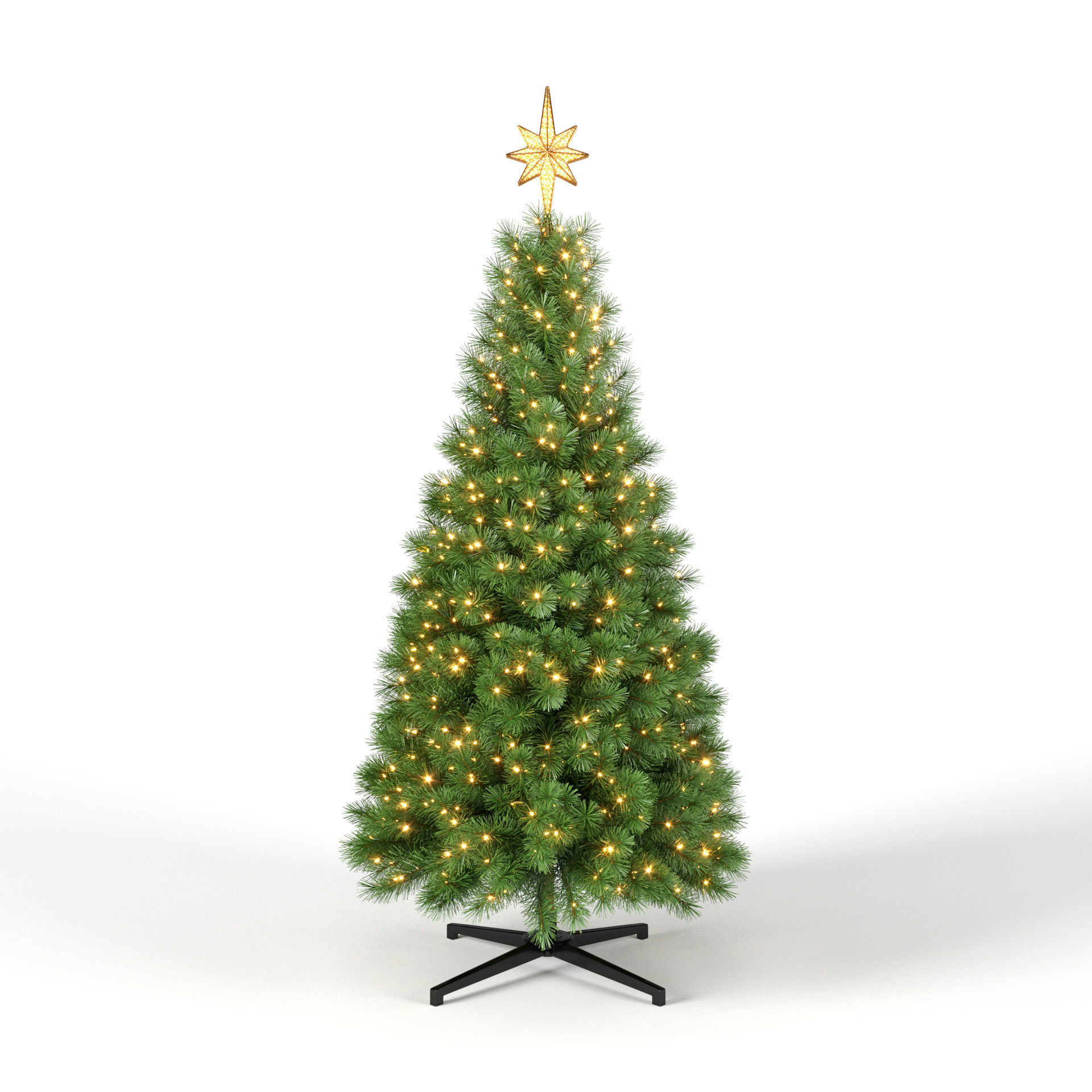 Christmas Tree with Animated Lights - 7 feet 3D model_4
