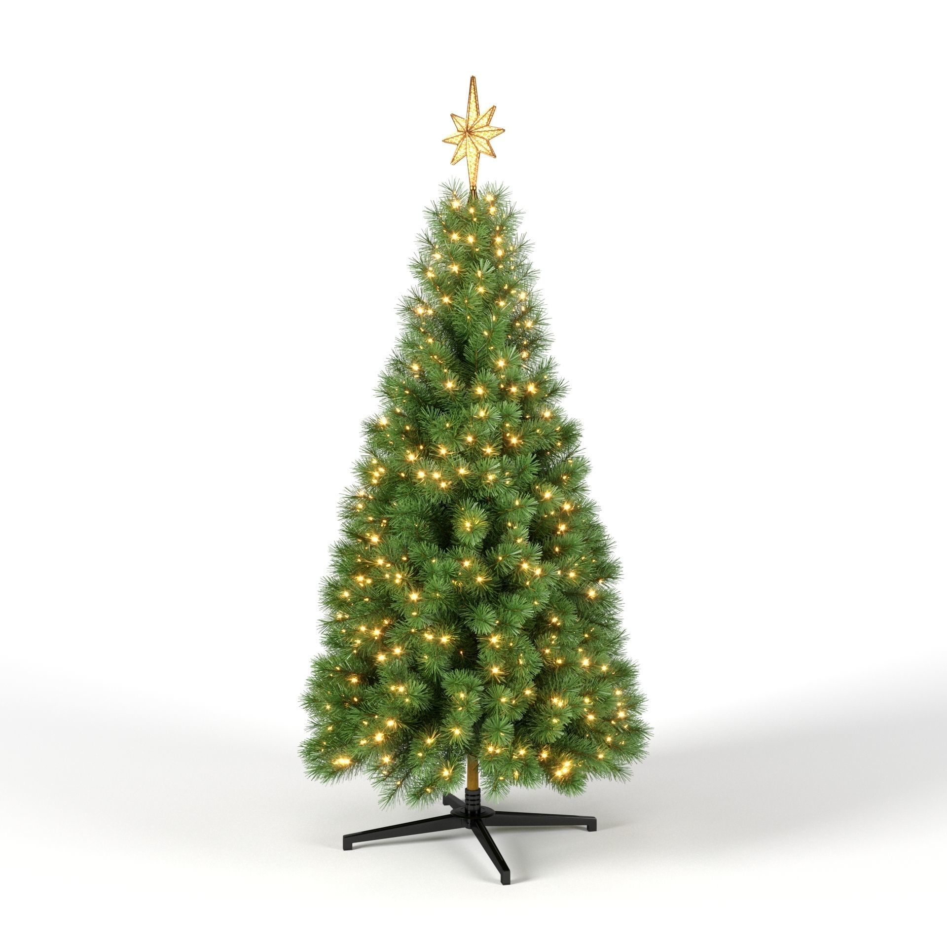 Christmas Tree with Animated Lights - 7 feet 3D model_5