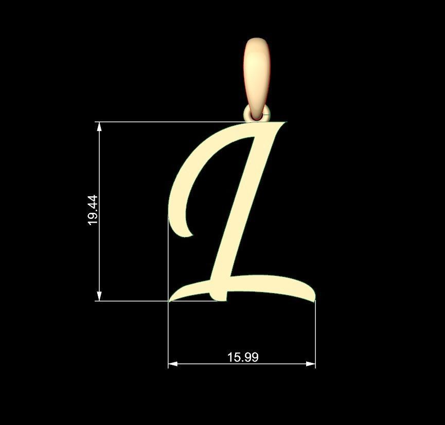 Initial Letters Pendant Brightons L 3D print model_4
