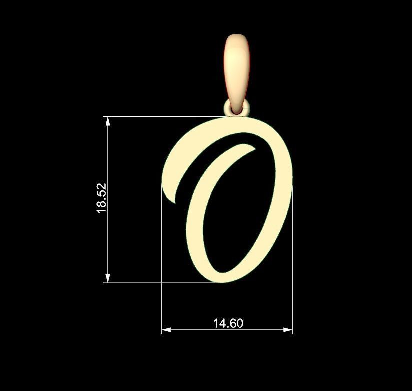Initial Letters Pendant Brightons O 3D print model_4