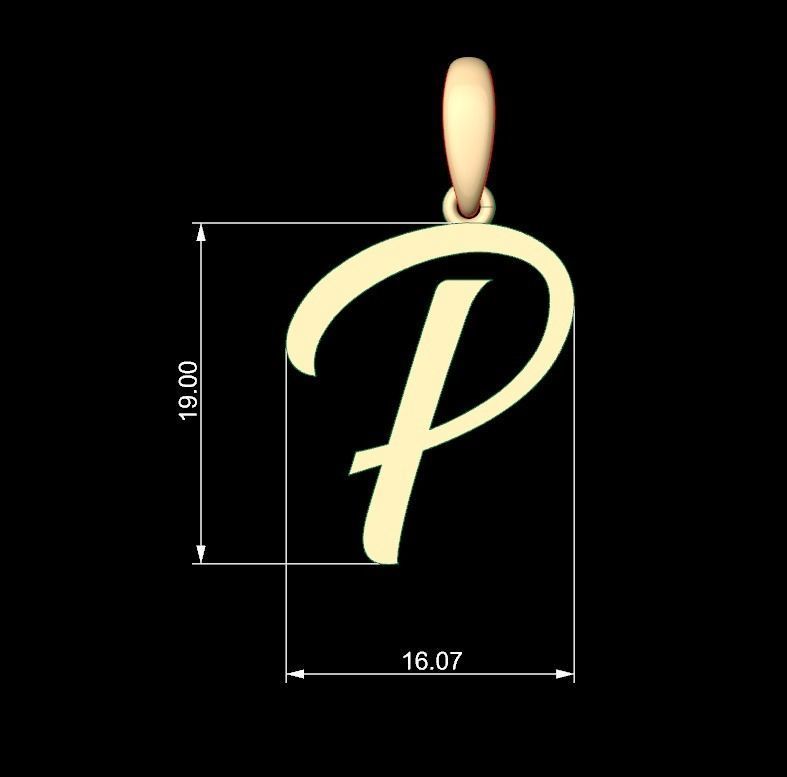 Initial Letters Pendant Brightons P 3D print model_5