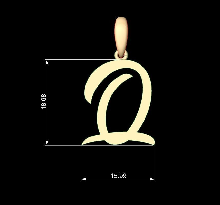 Initial Letters Pendant Brightons Q 3D print model_5