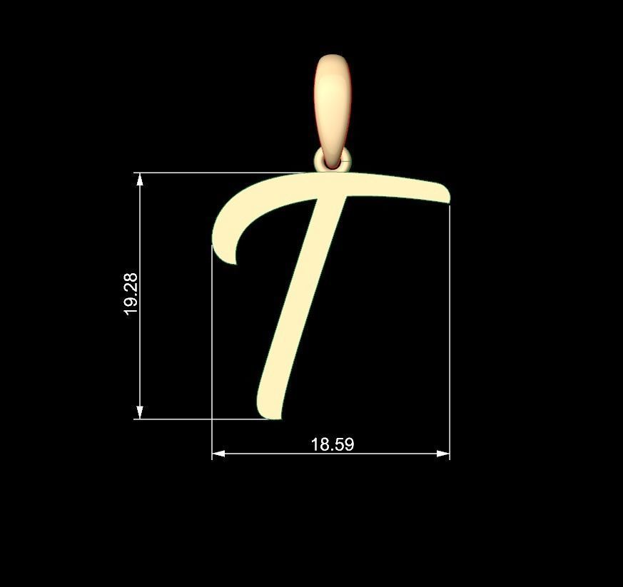 Initial Letters Pendant Brightons T 3D print model_5