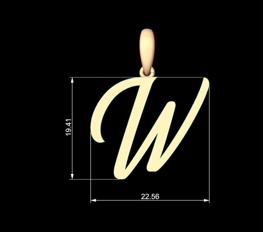 Initial Letters Pendant Brightons W 3D print model_5