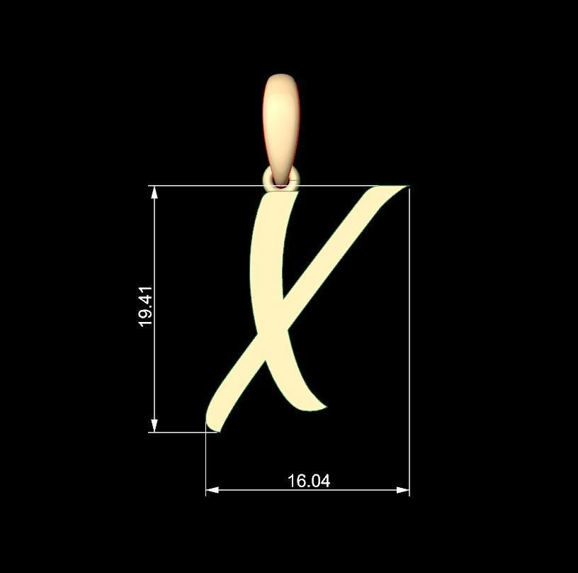  Initial Letters Pendant Brightons X 3D print model_5