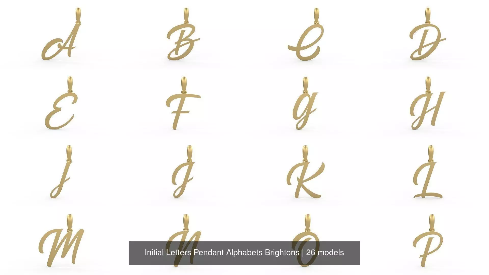 Initial Letters Pendant Alphabets Brightons 3D Model Collection_0