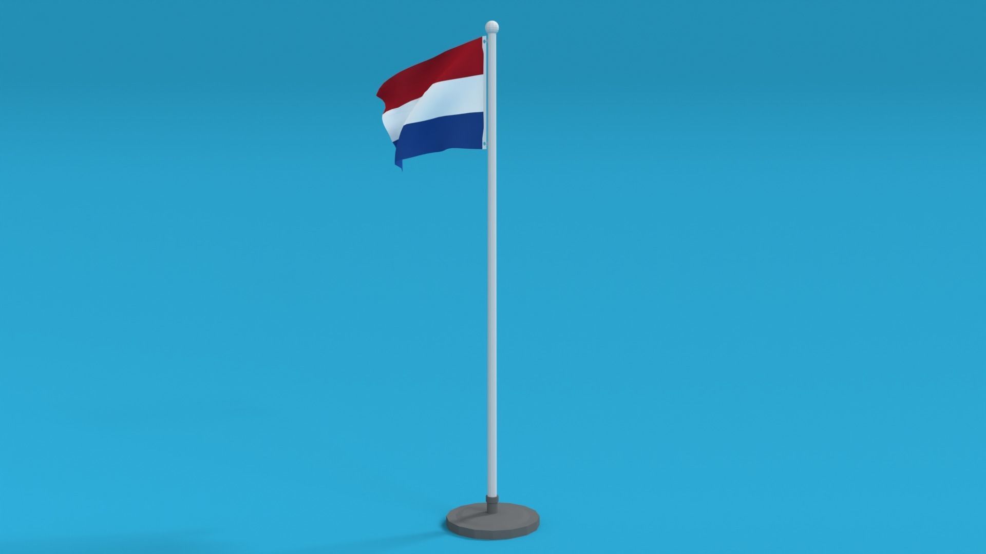 Low Poly Seamless Animated Netherlands Flag Low-poly 3D model_5