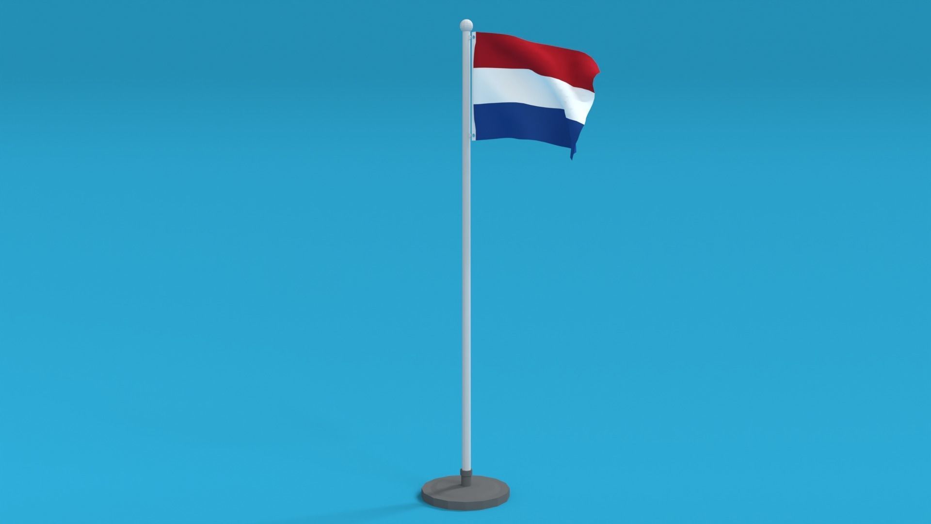 Low Poly Seamless Animated Netherlands Flag Low-poly 3D model_1