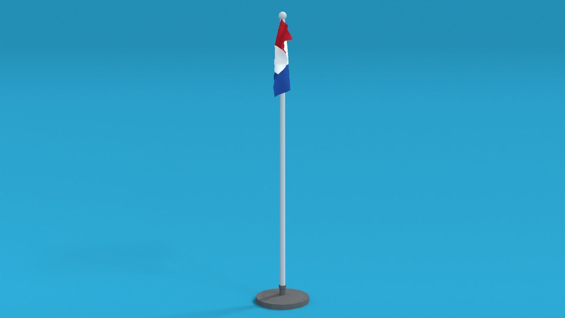 Low Poly Seamless Animated Netherlands Flag Low-poly 3D model_2