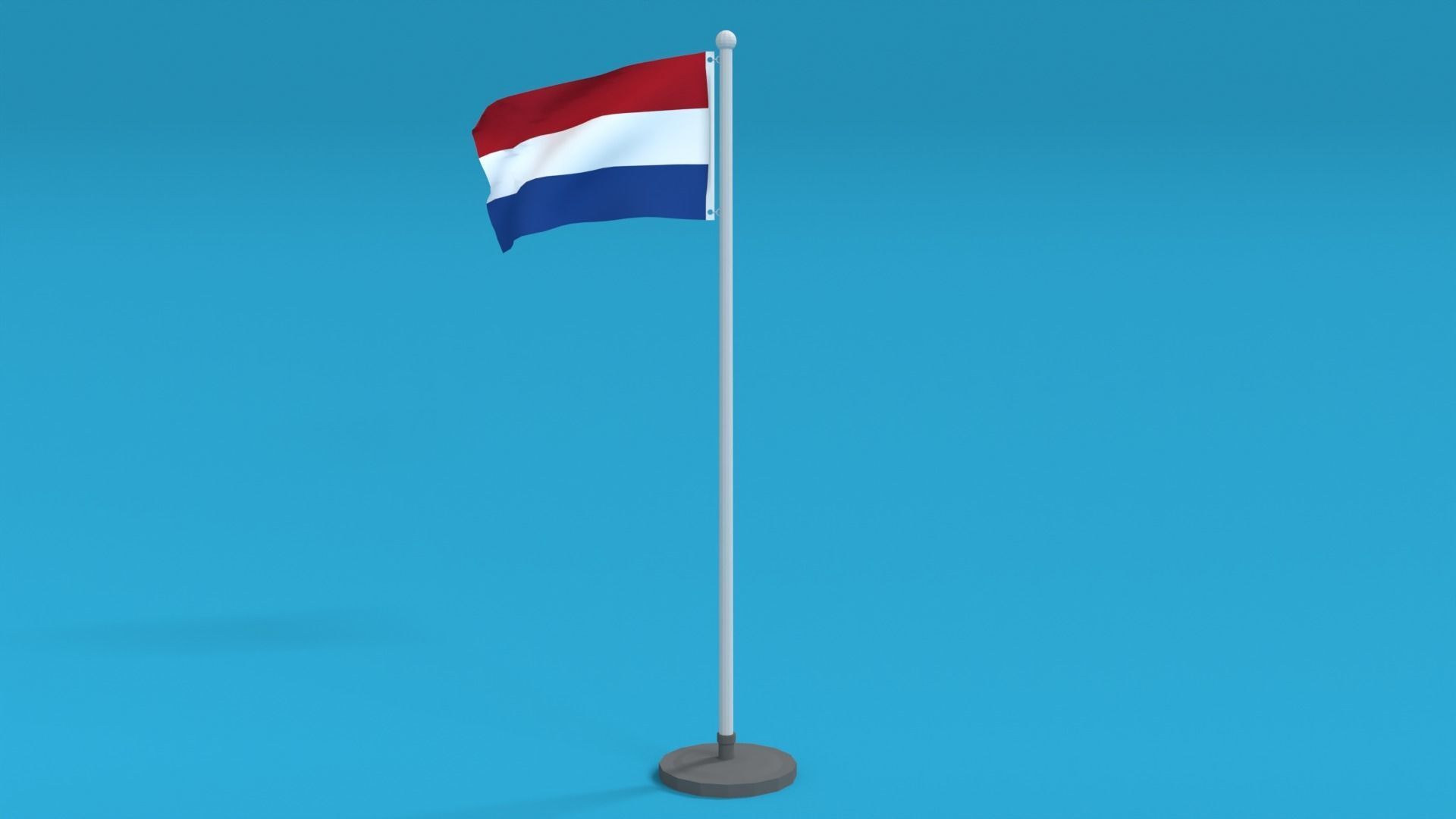 Low Poly Seamless Animated Netherlands Flag Low-poly 3D model_4