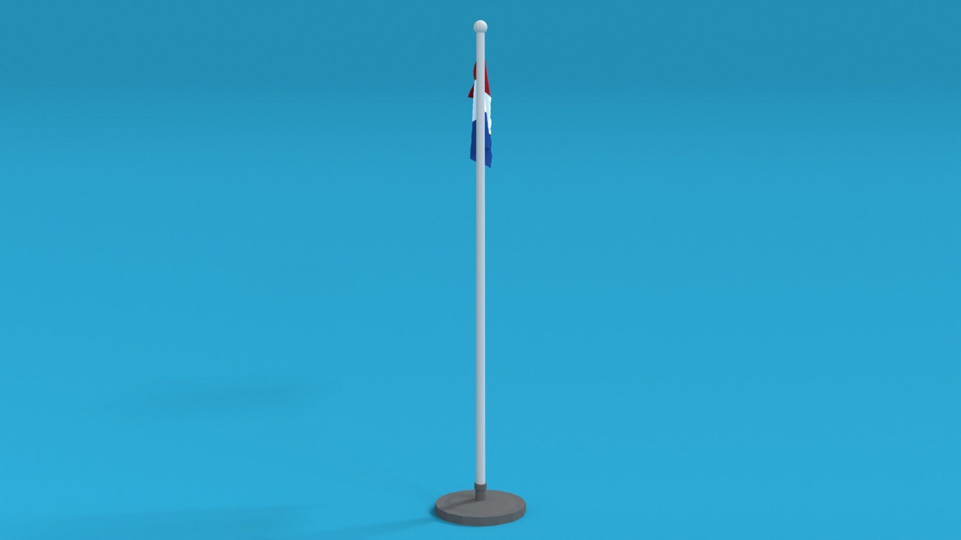 Low Poly Seamless Animated Netherlands Flag Low-poly 3D model_6