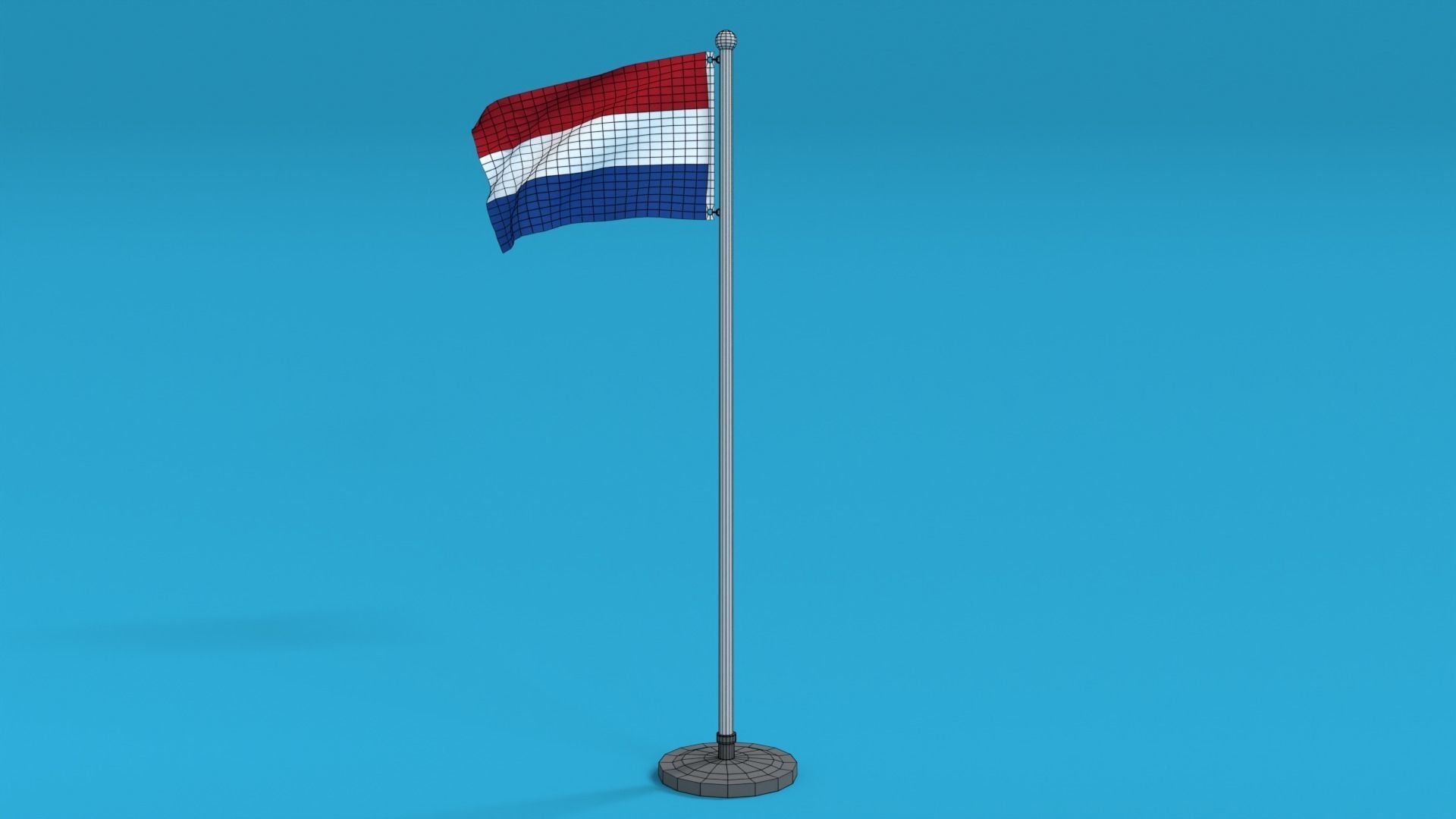 Low Poly Seamless Animated Netherlands Flag Low-poly 3D model_13