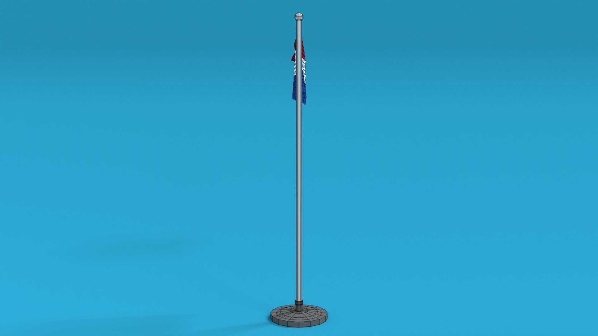 Low Poly Seamless Animated Netherlands Flag Low-poly 3D model_15