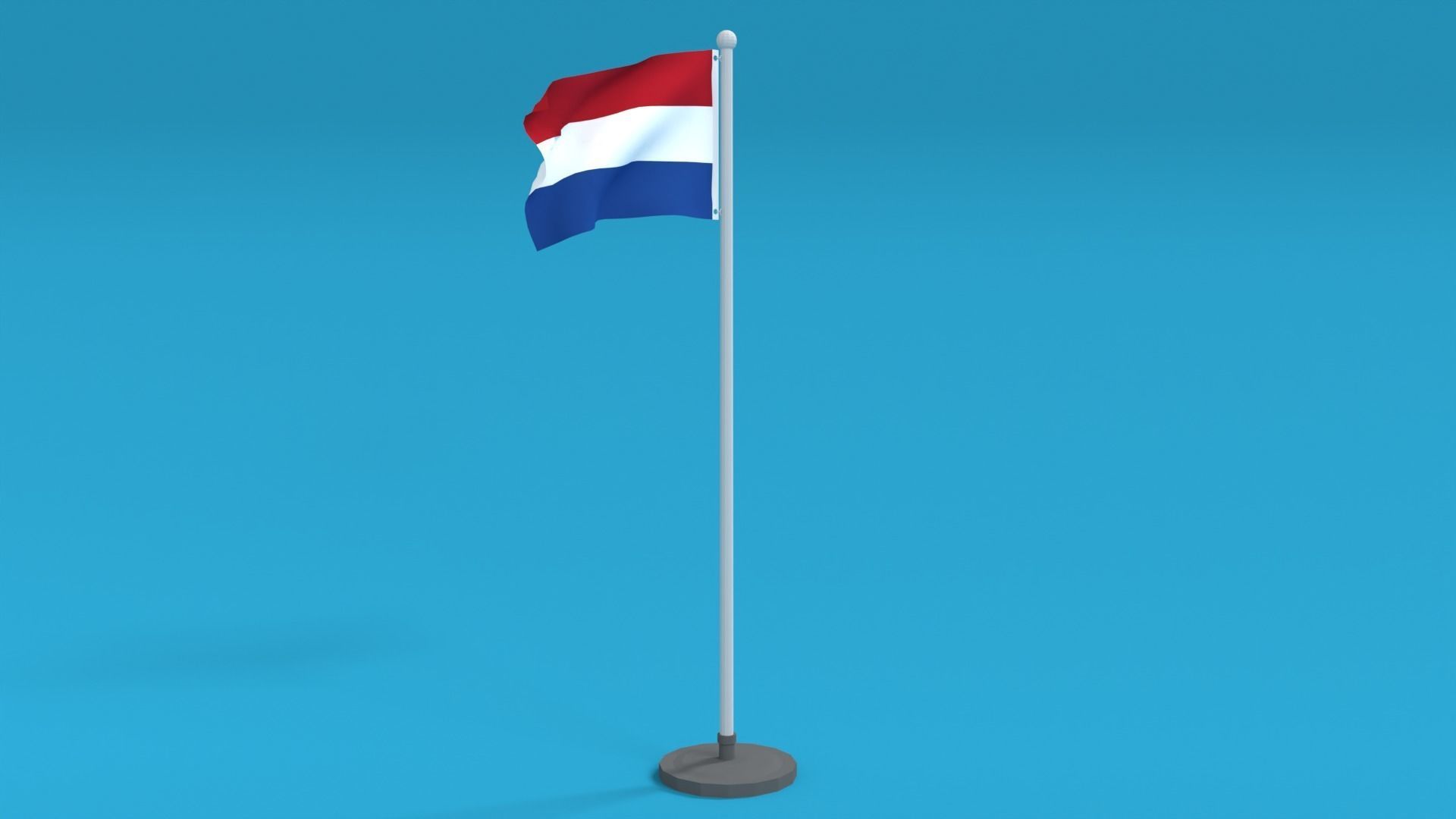 Low Poly Seamless Animated Netherlands Flag Low-poly 3D model_3