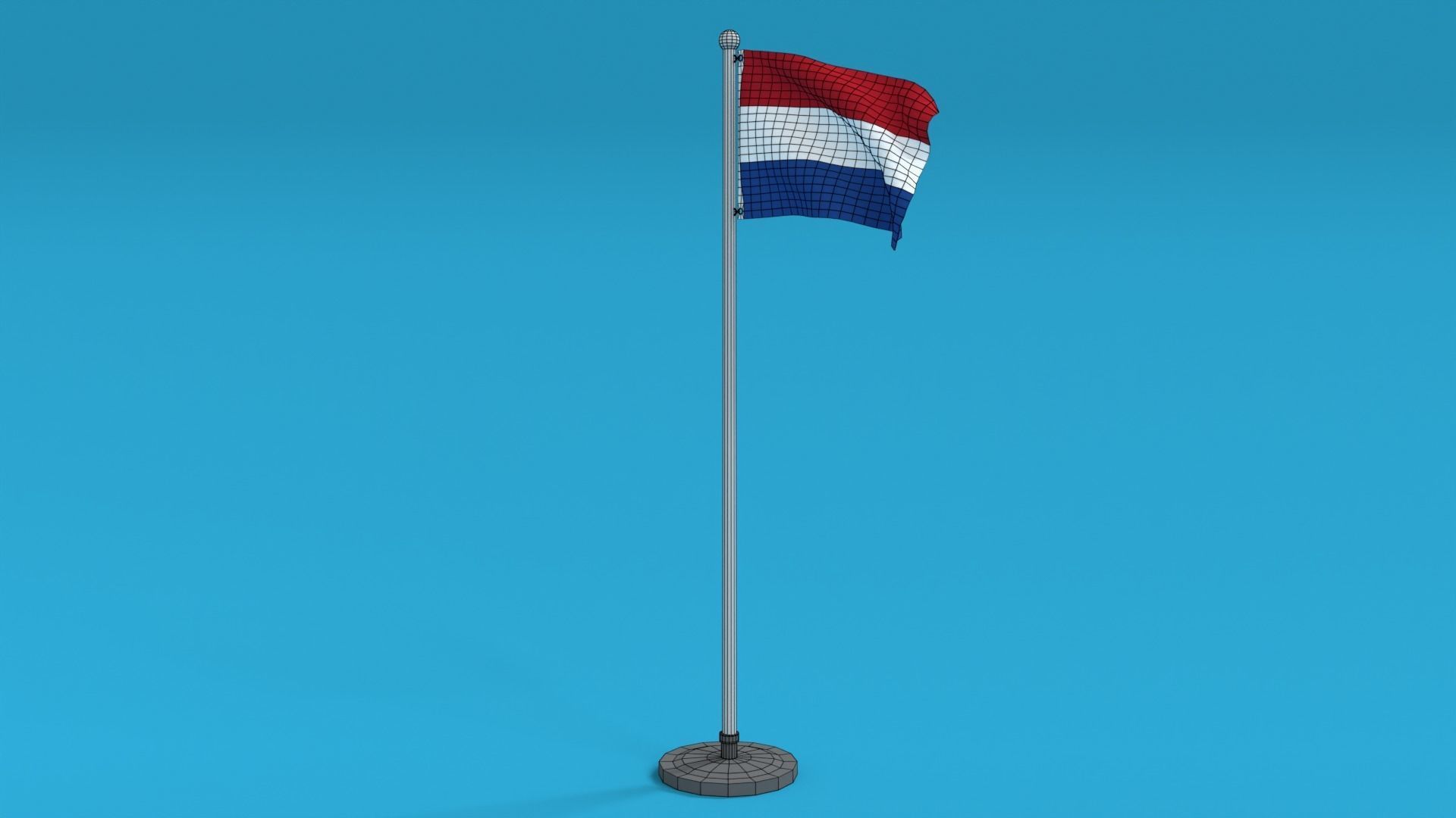 Low Poly Seamless Animated Netherlands Flag Low-poly 3D model_10