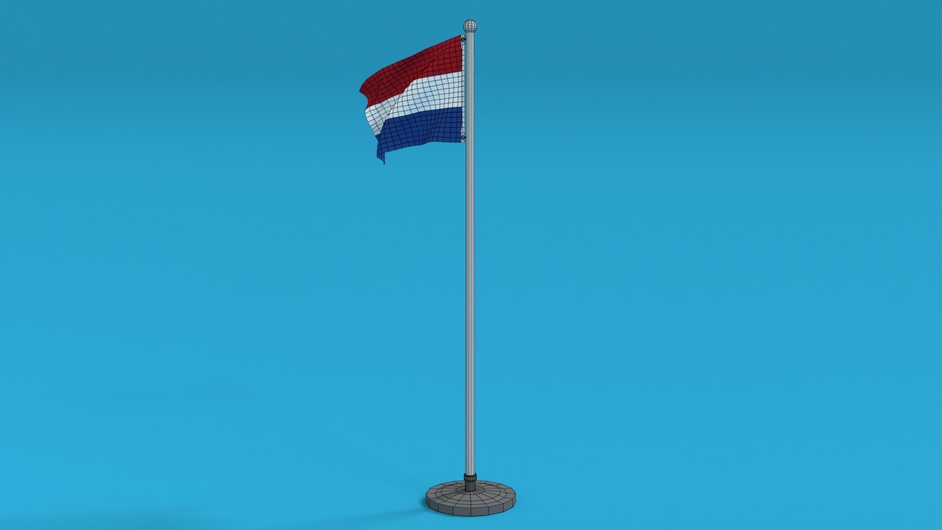 Low Poly Seamless Animated Netherlands Flag Low-poly 3D model_14