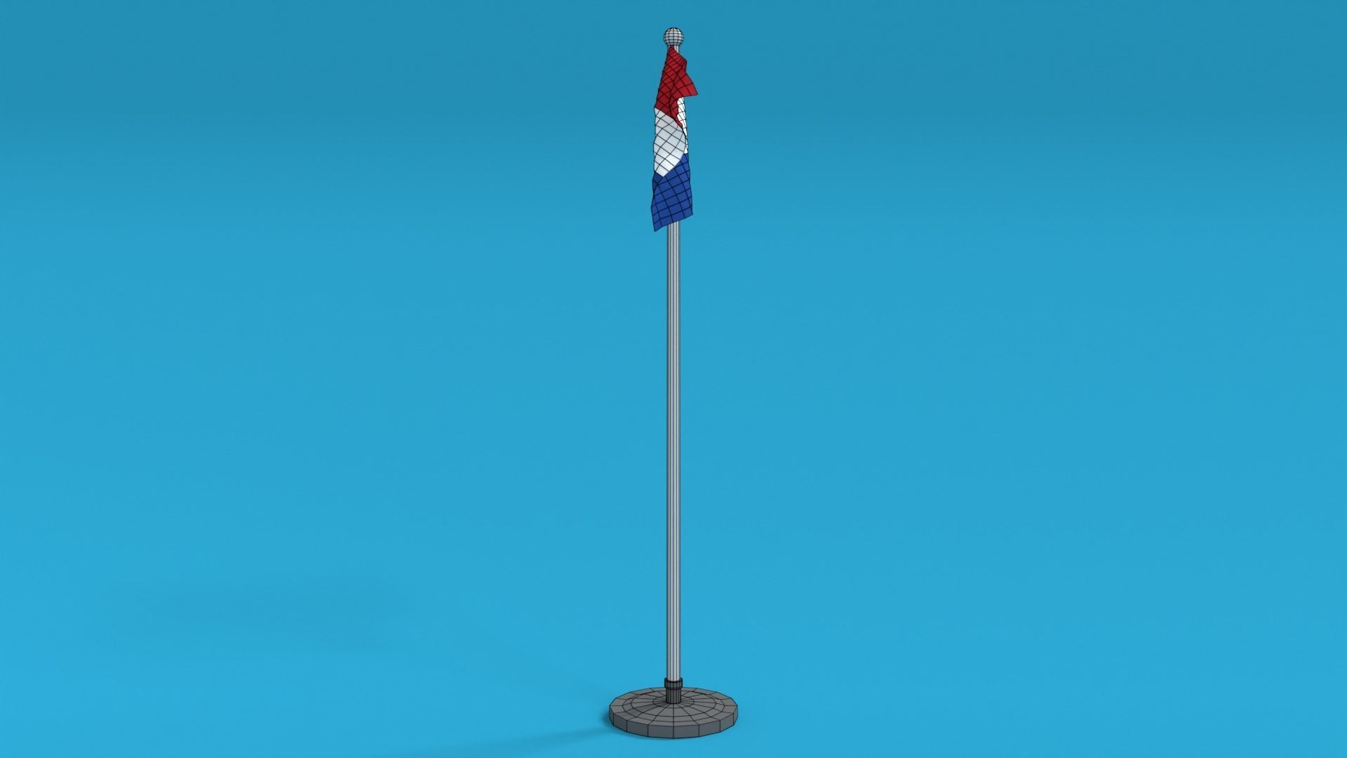 Low Poly Seamless Animated Netherlands Flag Low-poly 3D model_11