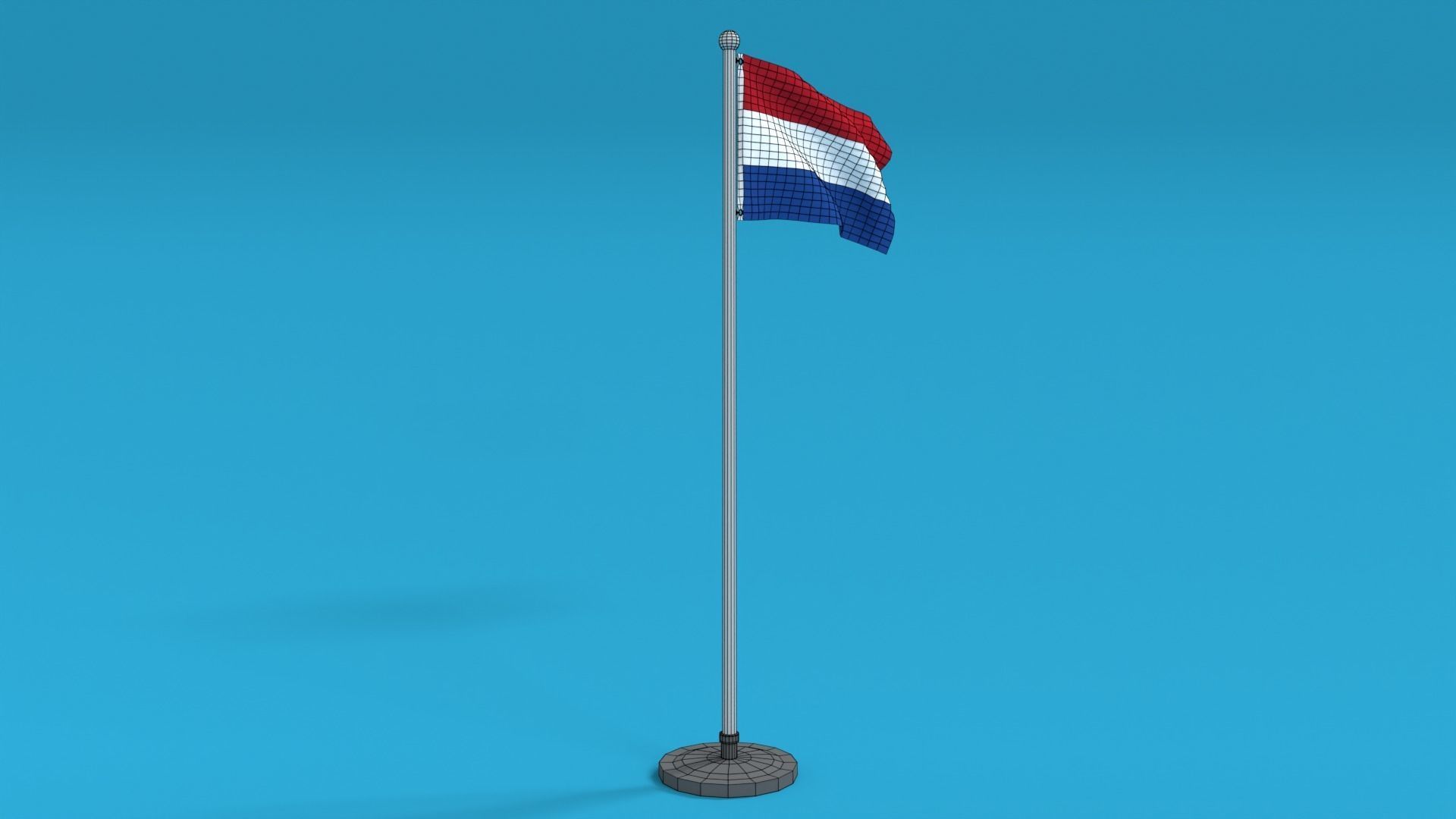 Low Poly Seamless Animated Netherlands Flag Low-poly 3D model_16