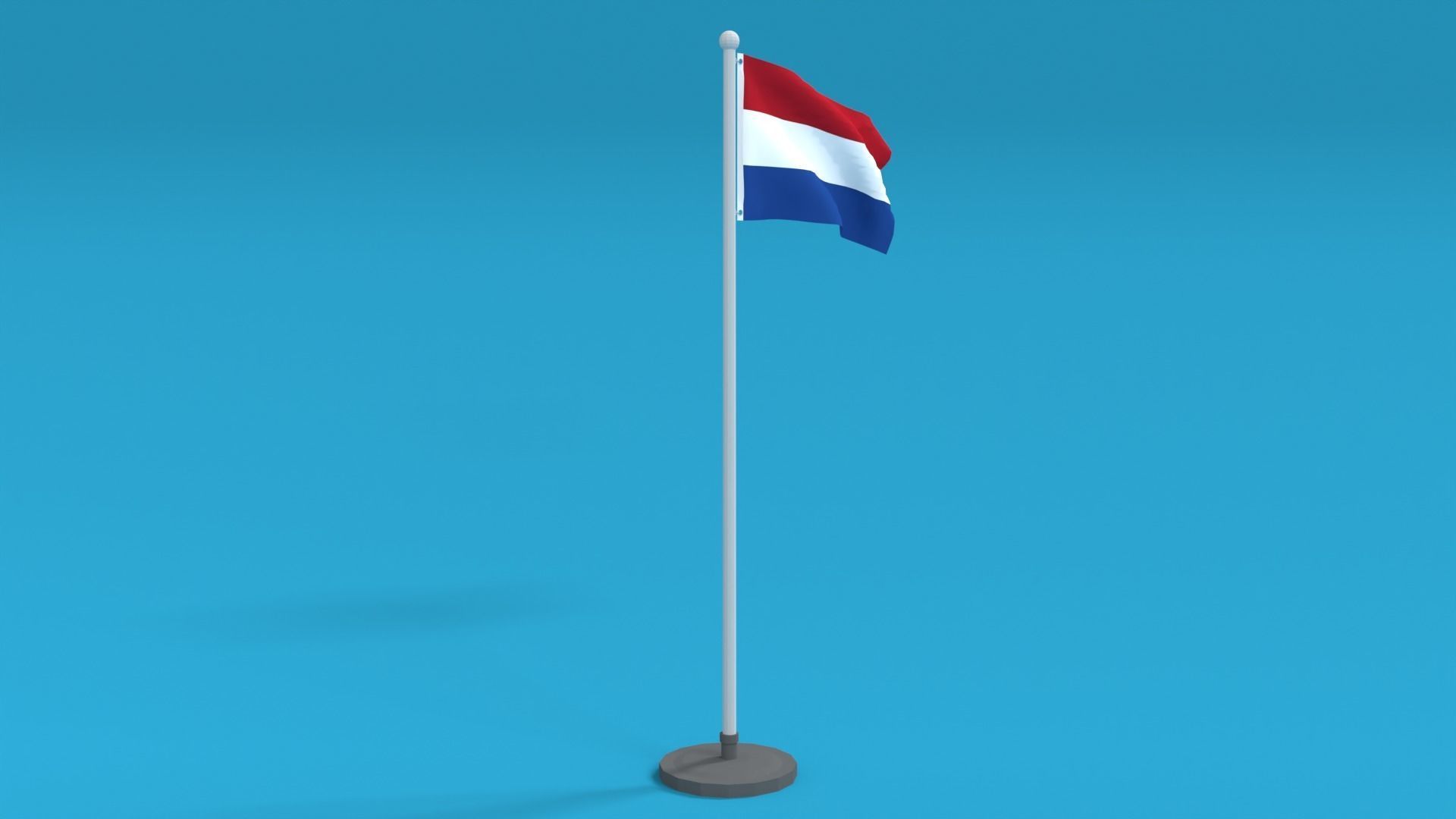 Low Poly Seamless Animated Netherlands Flag Low-poly 3D model_7