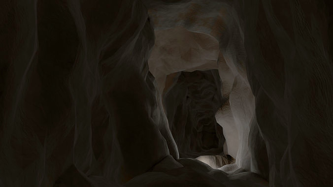 Tight underground tunnel  Low-poly 3D model