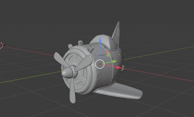 plane with propellers Low-poly 3D model_1