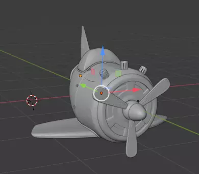 plane with propellers Low-poly 3D model_0